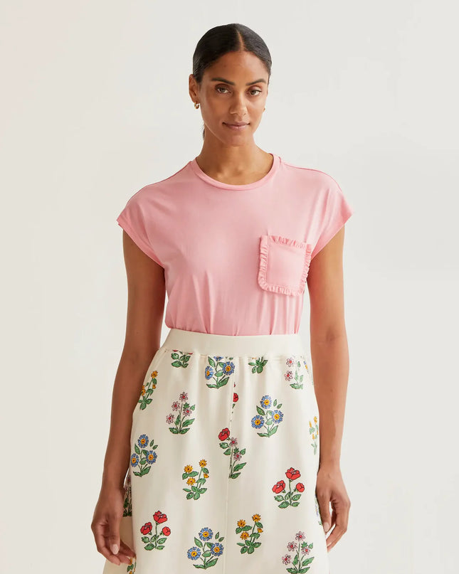 Frill Pocket T-Shirt - Pink