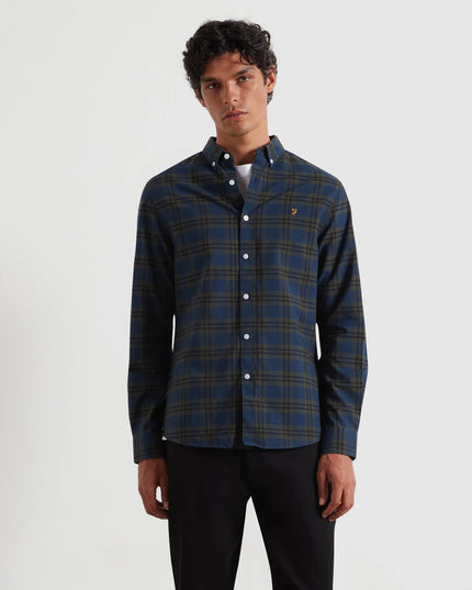 Brewer Check Oxford Shirt In Evergreen