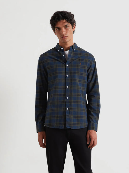 Brewer Check Oxford Shirt In Evergreen