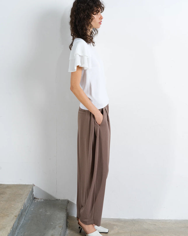 Aylaa Krista Mix Sleeve Top - Linen White