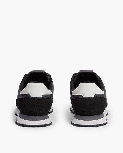 Suede Mixed Texture Trainers - Washed Black/Stratus Grey