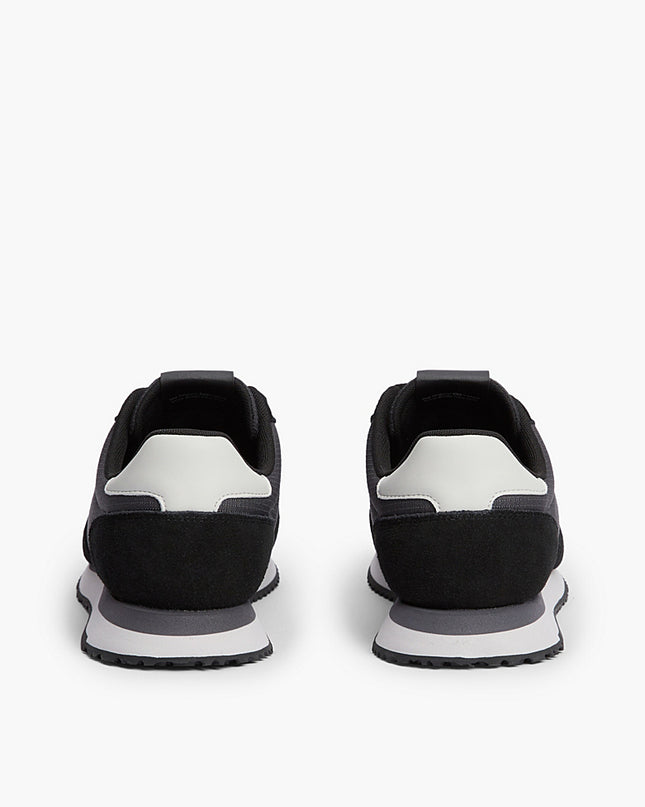 Suede Mixed Texture Trainers - Washed Black/Stratus Grey