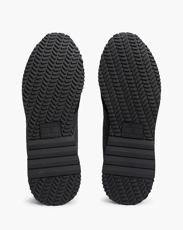 Suede Mixed Texture Trainers - Washed Black/Stratus Grey