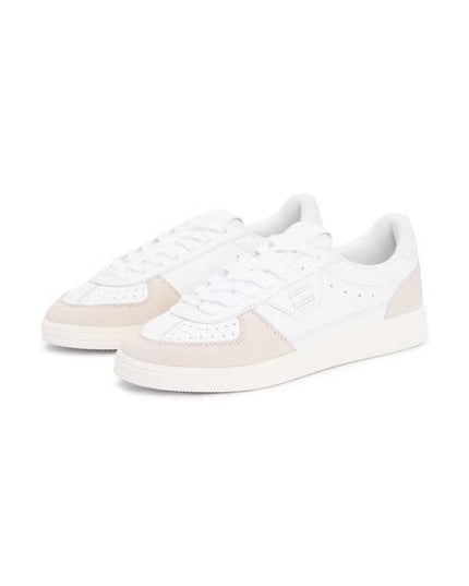 Greenwich Tonal Edge Leather Sneaker- Ecru/Newsprint