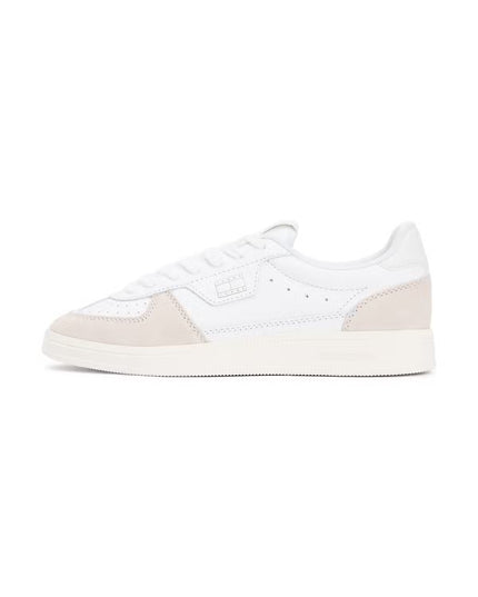 Greenwich Tonal Edge Leather Sneaker- Ecru/Newsprint