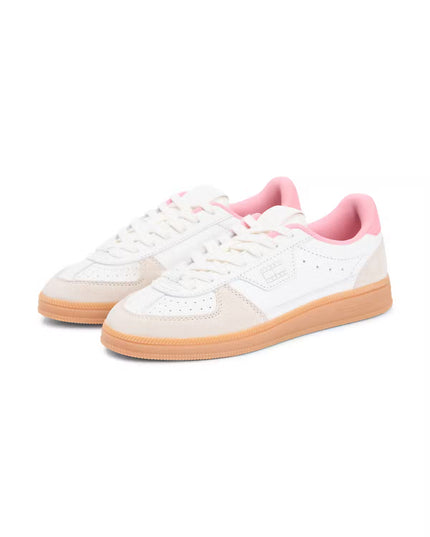 Greenwich Tonal Edge Leather Sneaker- Ivory/Enchanted Pink