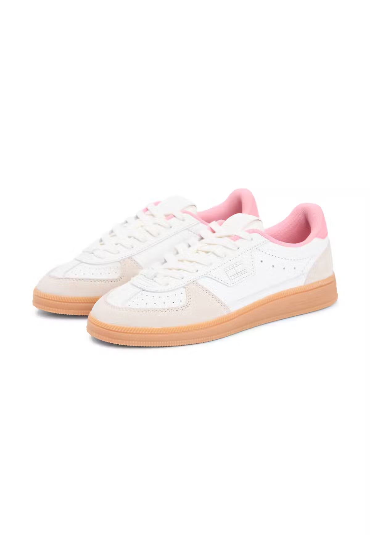 Greenwich Tonal Edge Leather Sneaker- Ivory/Enchanted Pink