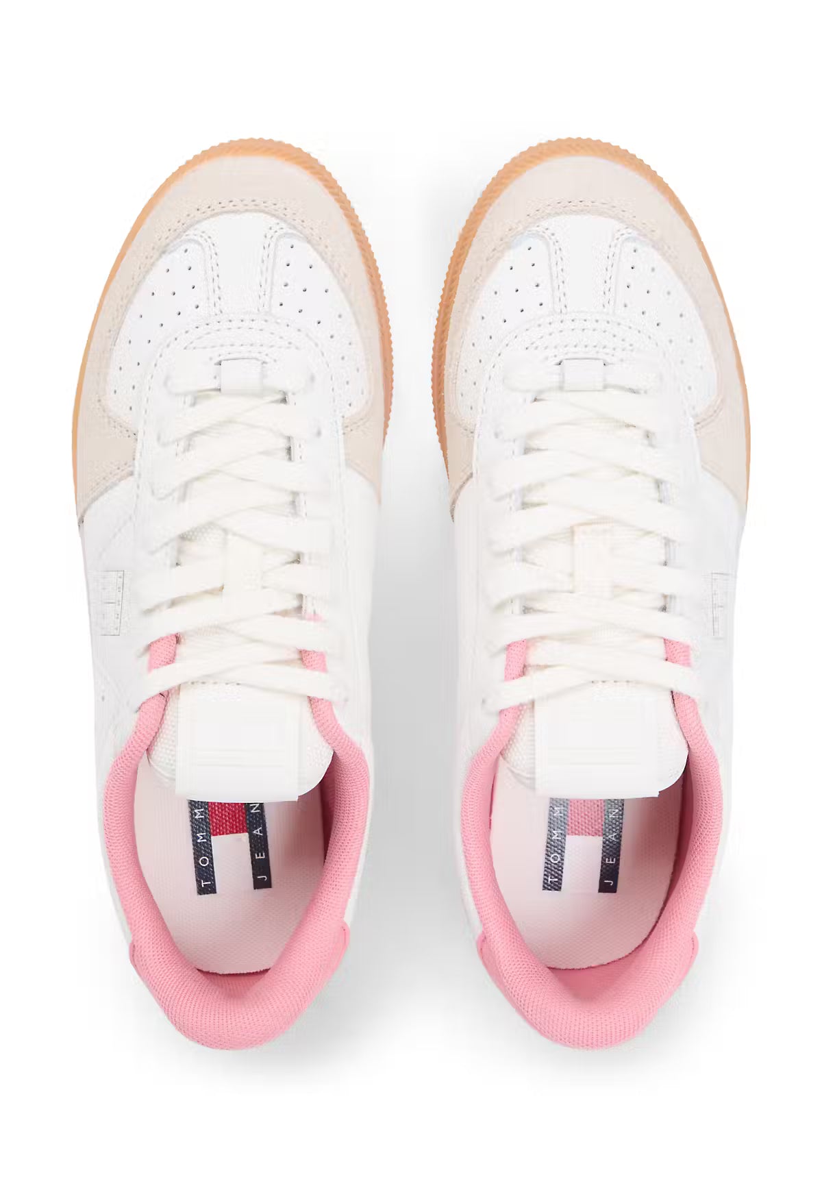 Greenwich Tonal Edge Leather Sneaker- Ivory/Enchanted Pink