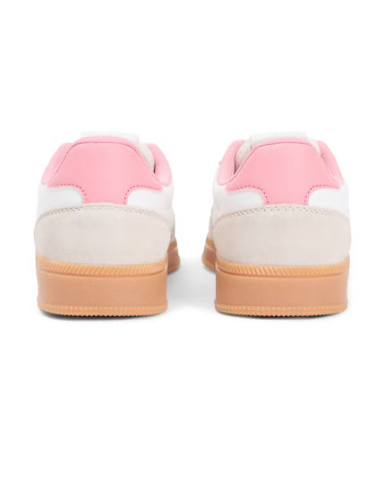 Greenwich Tonal Edge Leather Sneaker- Ivory/Enchanted Pink