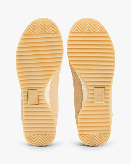 Low Profile Suede Serrated Trainers - Trench