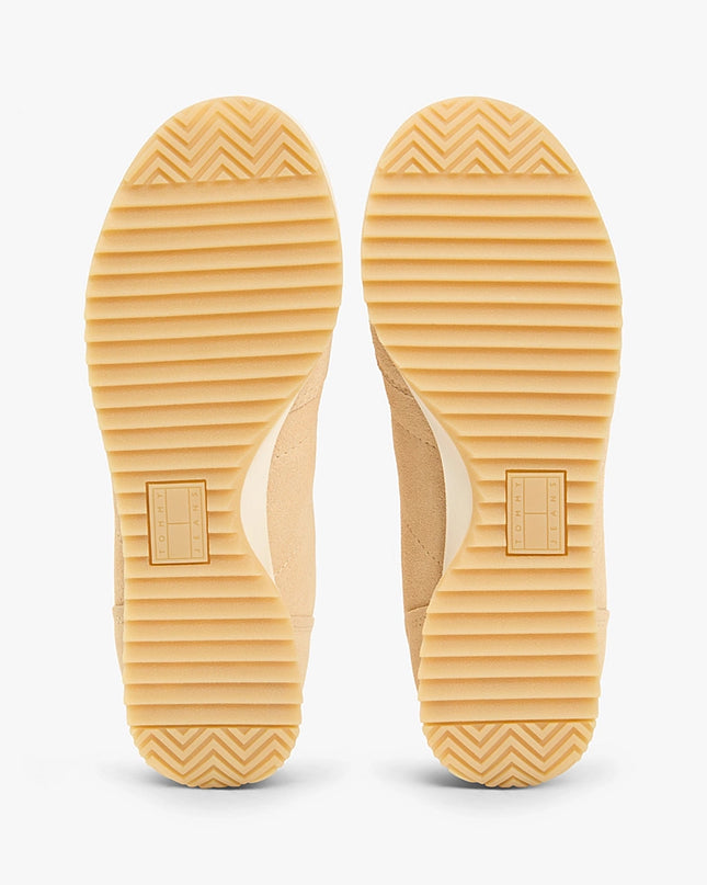 Low Profile Suede Serrated Trainers - Trench