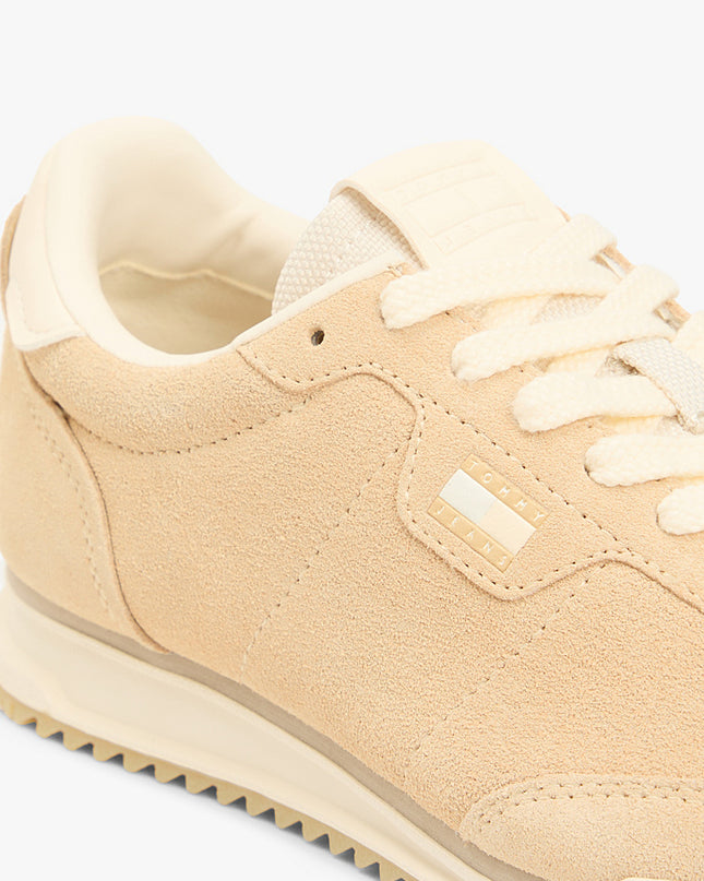 Low Profile Suede Serrated Trainers - Trench
