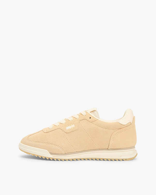 Low Profile Suede Serrated Trainers - Trench