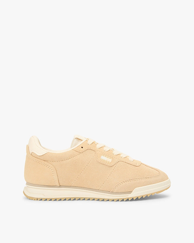 Low Profile Suede Serrated Trainers - Trench
