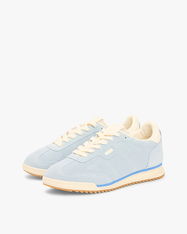 Low Profile Suede Serrated Trainers - Soring Skies