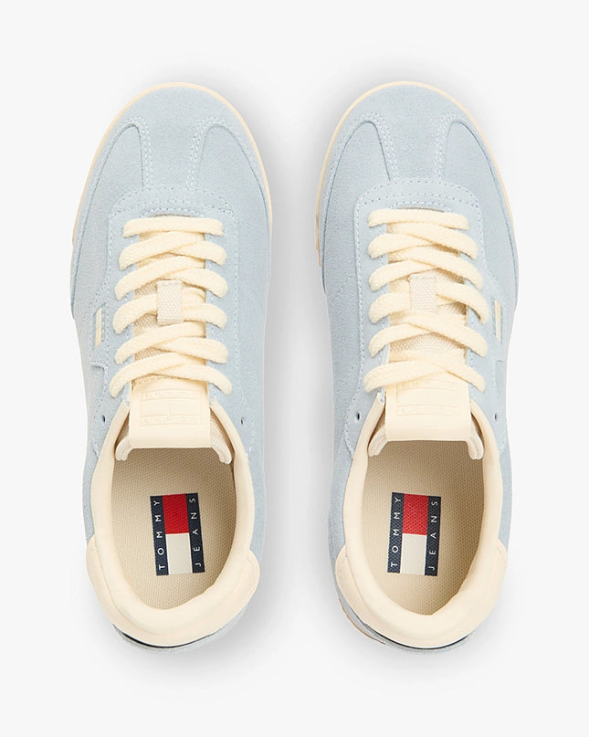 Low Profile Suede Serrated Trainers - Soring Skies
