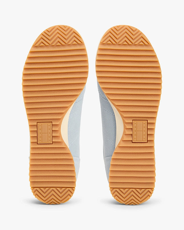 Low Profile Suede Serrated Trainers - Soring Skies