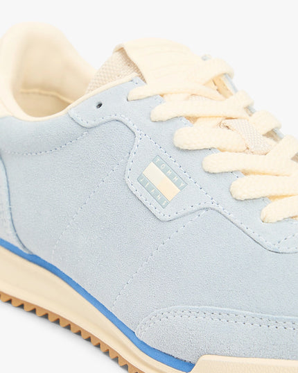 Low Profile Suede Serrated Trainers - Soring Skies