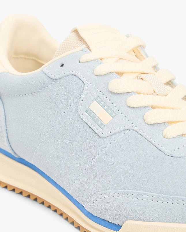 Low Profile Suede Serrated Trainers - Soring Skies