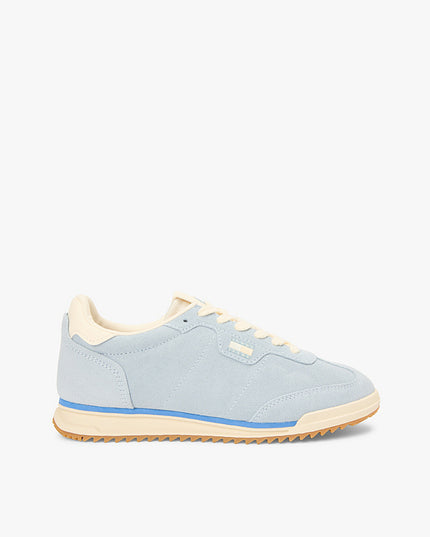 Low Profile Suede Serrated Trainers - Soring Skies