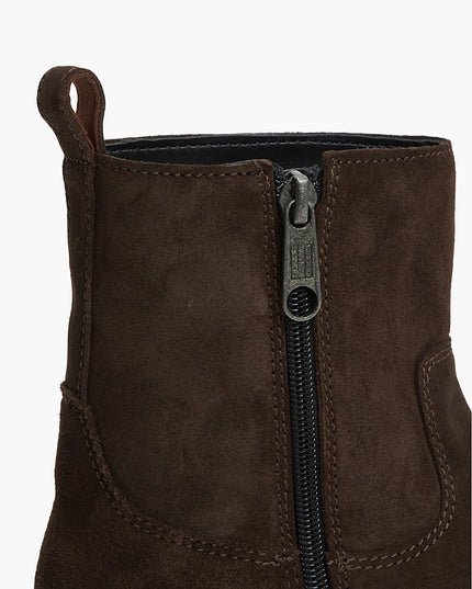 Suede Soft Outsole Chelsea Boots - Deep Brown