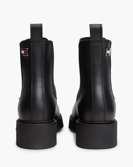 Leather Cleat Chelsea Boots - Black