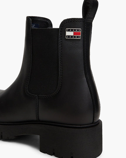 Leather Cleat Chelsea Boots - Black