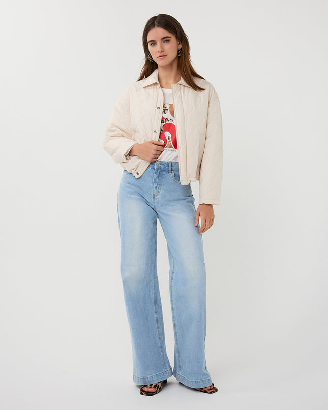 EsQualo Short Quilted Jacket - Light Sand
