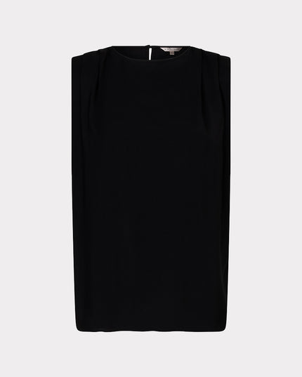 EsQualo Crinkle Modal Top - Black