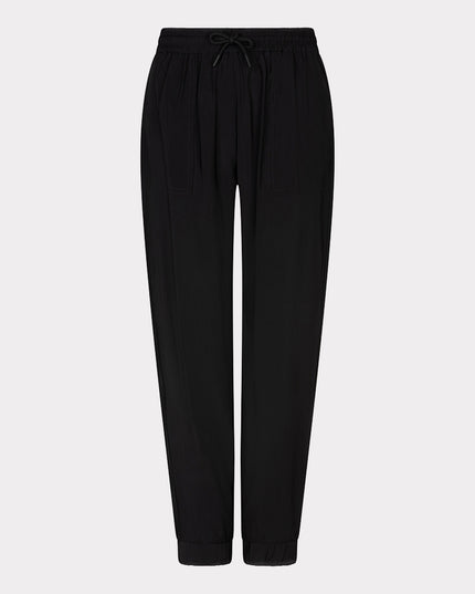 EsQualo Crinkle Modal Trousers - Black