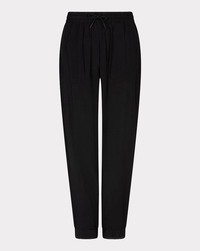 EsQualo Crinkle Modal Trousers - Black