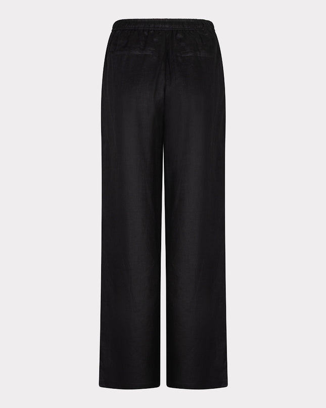 EsQualo Linen Trouser - Black