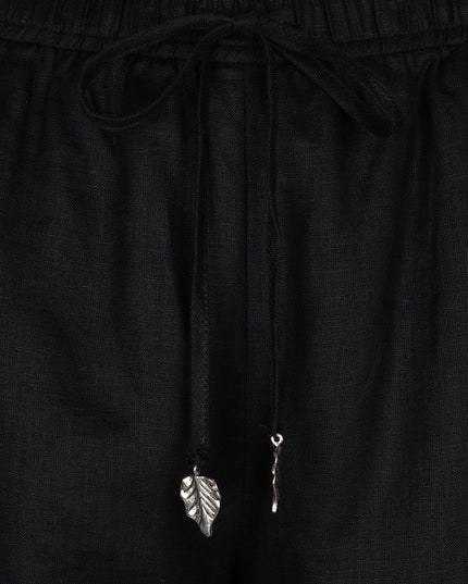 EsQualo Linen Trouser - Black