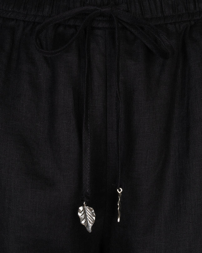 EsQualo Linen Trouser - Black