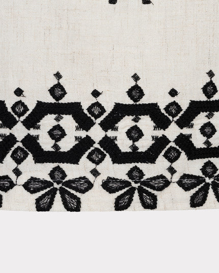 EsQualo Sleeveless Embroidered Top - Natural