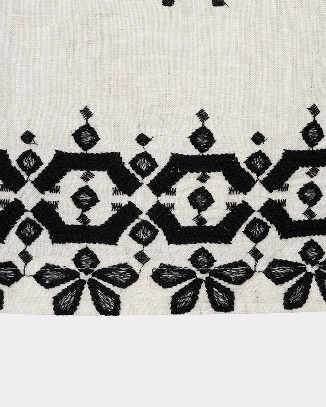 EsQualo Sleeveless Embroidered Top - Natural