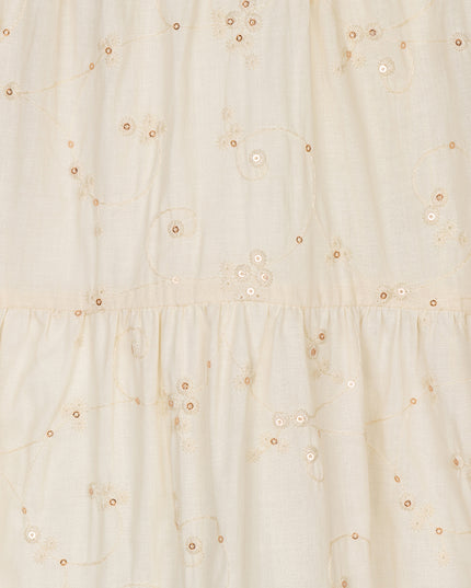 Embroidered Sequin Dress - Light Sand