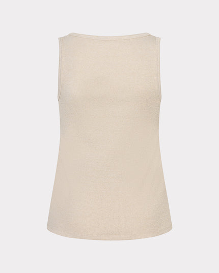 EsQualo Ribbed Singlet - Light Sand