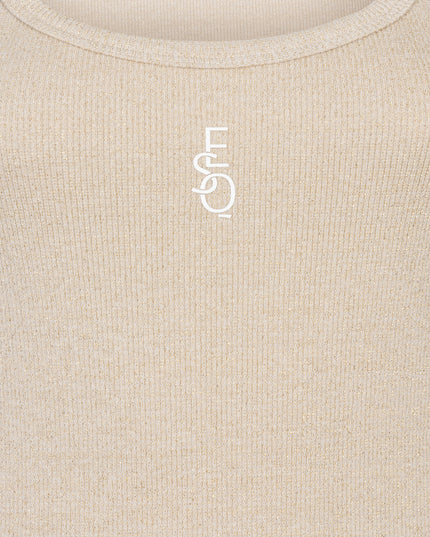 EsQualo Ribbed Singlet - Light Sand