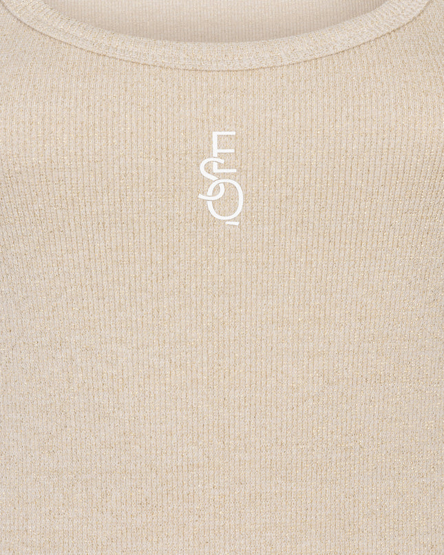 EsQualo Ribbed Singlet - Light Sand