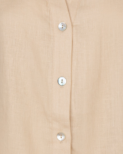 EsQualo Sleeveless Linen Top - Sand
