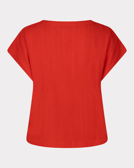 EsQualo Fancy Crinkle Top - Red