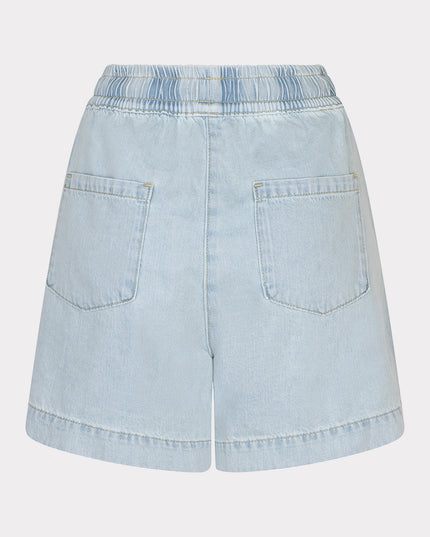 EsQualo Light Denim Drawstring Shorts
