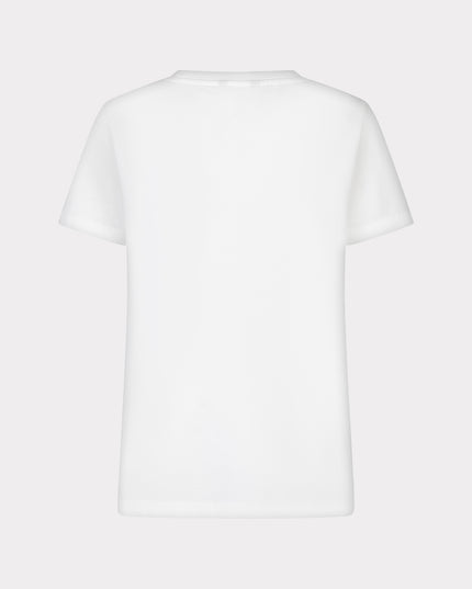 EsQualo “Soleil” Beaded T-Shirt - Off White/Pink