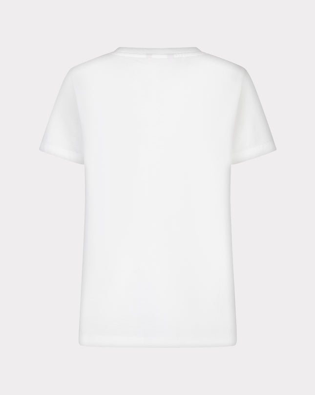 EsQualo “Soleil” Beaded T-Shirt - Off White/Pink