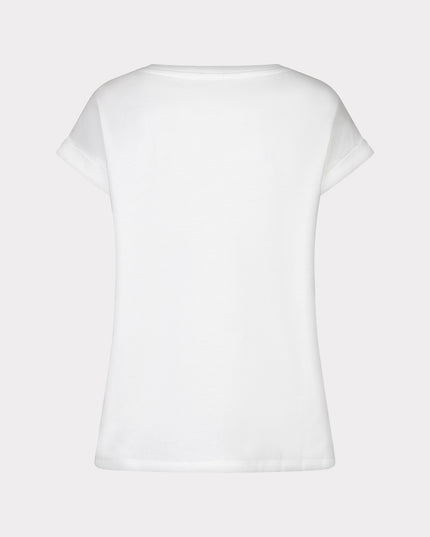EsQualo “Cotes D’amour” Roll Sleeve T-Shirt - Off White/Pink