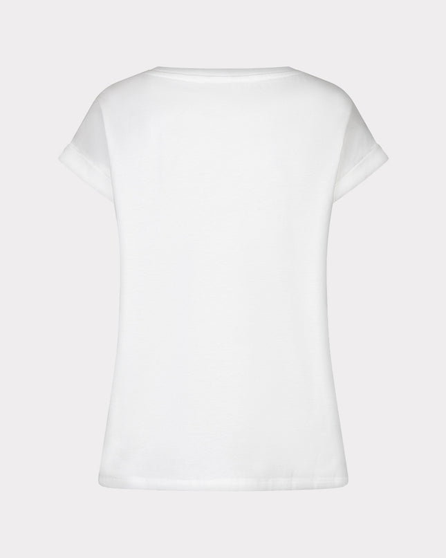 EsQualo “Cotes D’amour” Roll Sleeve T-Shirt - Off White/Pink