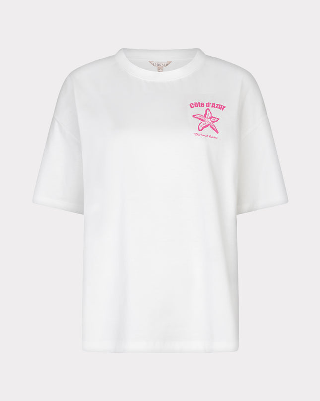 EsQualo “Star” T-Shirt - Off White/Pink