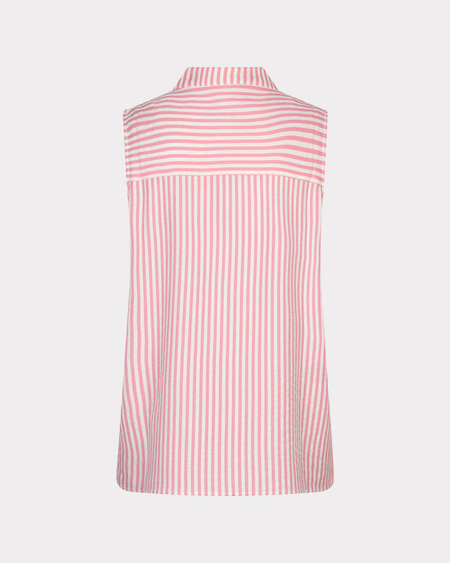 EsQualo Sleeveless Stripe Blouse - Pink