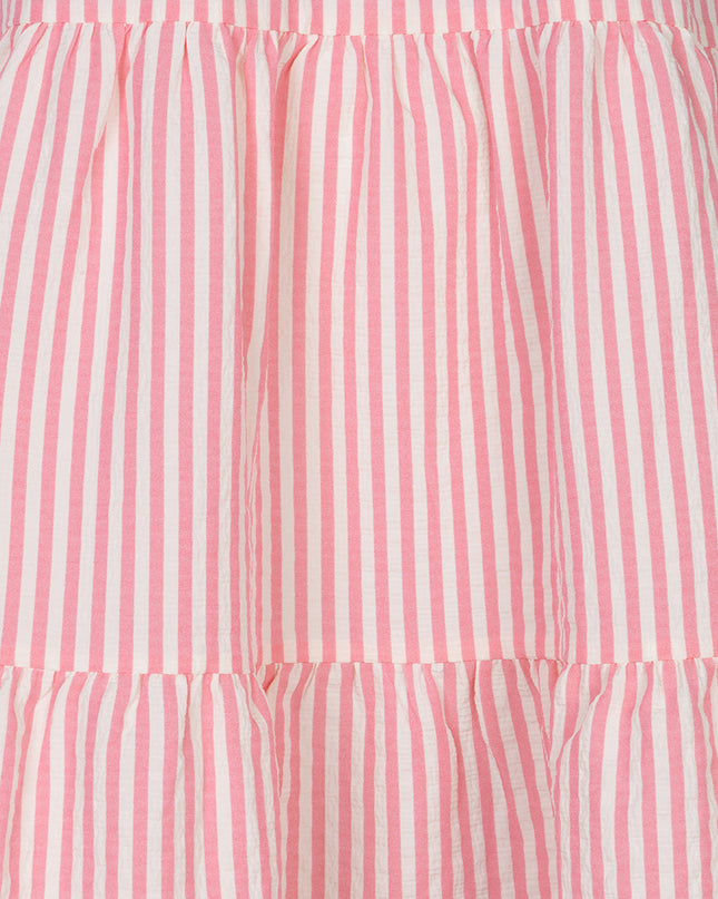 EsQualo Pinstripe Skater Dress - Pink